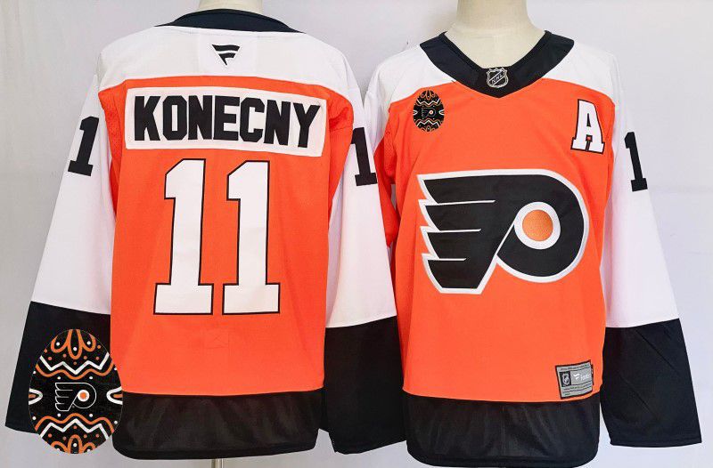 Men Philadelphia Flyers #11 Konecny Orange Fanatics 2025 NHL Jersey style 3->philadelphia flyers->NHL Jersey
